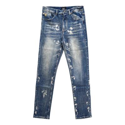 China Autumn wrinkle QUICK DRY custom made high quality vintage washed straight-leg plus size mens jeans pants for sale