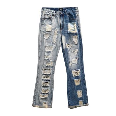 China Fall Streetwear Custom Vintage Washripped QUICK DRY Street Beggar Casual Thinner Waist Jeans For Men for sale