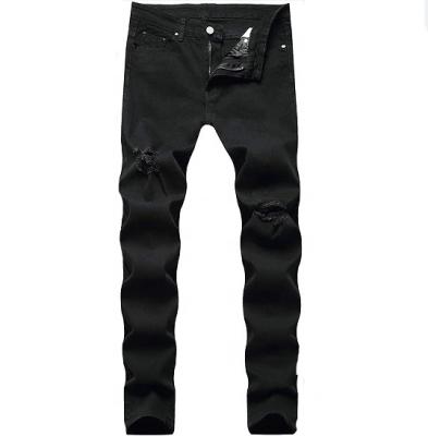 China Custom QUICK DRY Street Style Ripped Pantalones de hombre straight fit denim distressed taper leg ripped jeans for sale