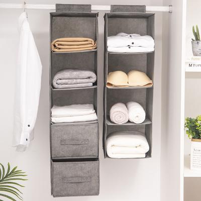 China Sustainable Hanging Closet Organizer Shelves Closet Storage With Drawers And Specially Designed Pocket Washable Nonwoven Fabric for sale