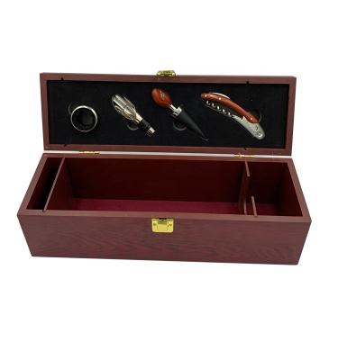 China Handmade hot sale new design luxury wooden box for single bottle with accessories for sale