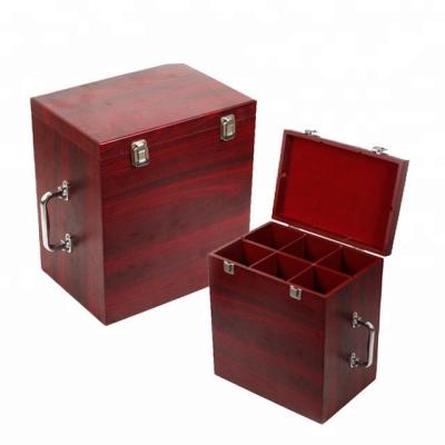 China Handmade luxury cherry wood wine box for 6 bottles for sale