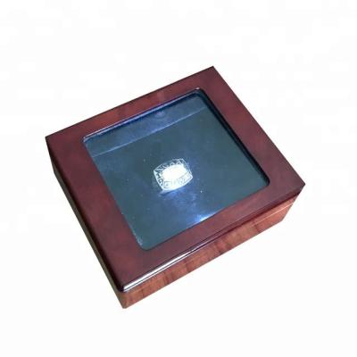 China USA CANADA Handmade Hot Sale Luxury Wooden Championship Ring Display Box With Led Light for sale