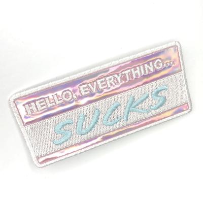 China Custom High Quality Embroidery Holographic Patch Viable for sale