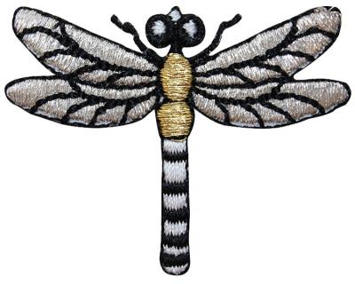 China Handmade Dragonfly Patch Garden Insect Bug Embroidered Patch Iron On Applique for sale