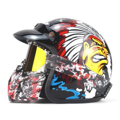 China For All Seasons 55-62cm Hot Motorcycle Helmet Glass And Mask For Retro Motorbike for sale