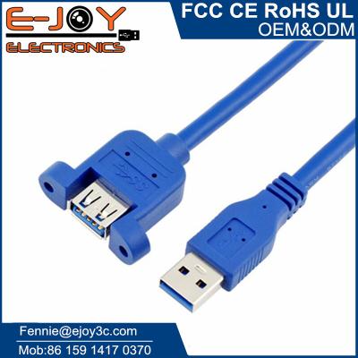 China This USB cable adds extra length to your USB 3.0 cable a male to female extension cable with nuts and screws for ATM, DVR industrial computer for sale