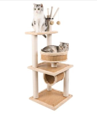 China High Cat Tree Short Plush Wooden Sisal Viable Cat Activity Tree For Wholesale for sale