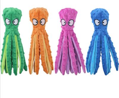 China Custom Viable Puzzle Viable Skin Shell Bite Octopus Toy Pet Toy Stuffed Pet Octopus Dog Toys Soft Voice Plush for sale