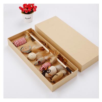 China New Arrival Cats Gift Box Pet Cat Mouse Toys Feather Toy For Cats for sale