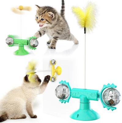 China Viable Cat Planet Spin Around Funny Cat Toy Turntable Cat Stick Pet Toy for sale