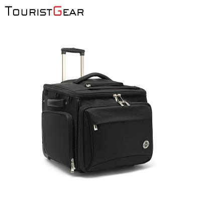 China Wholesale 4 Wheel Nylon Factory High Quality Black Fabric Luggage Bag for sale