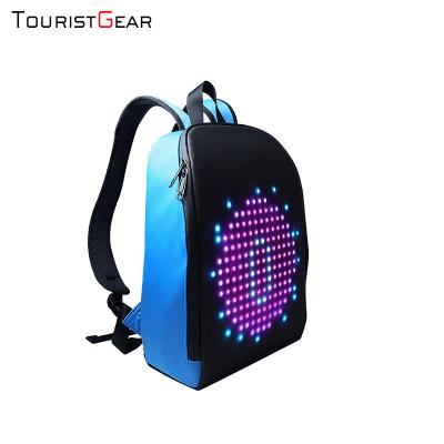 China With USB LED Bag APP Control Advertising Billboard School Backpack LED Mobile Smart Backpack for sale