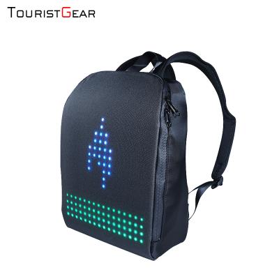 China With USB LED Billboard Backpack Smart Signal Light School Backpack for sale