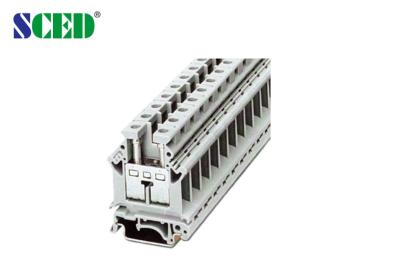 China 101A Din Rail Terminal Blocks 800V 25mm2 Brass 12.2mm Terminal Width for sale