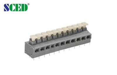 China Screwless Stainless Steel Spring Terminal Block PCB 5.0mm Pitch for sale