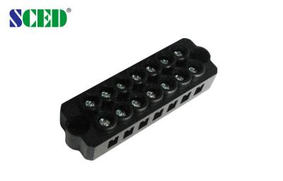 China Black 7.40mm 300V 20A 7P Panel Mount Terminal Block For Switch / PCB for sale