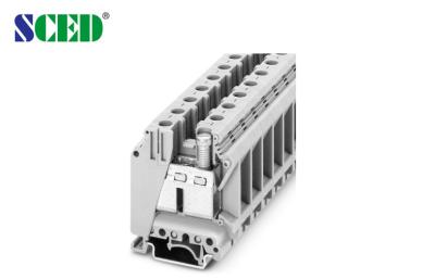 China Terminal width 15.2mm 600V 150A AWG 18 - 1 / 0 Din Rail Terminal Blocks for sale