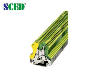 China Double Decks  30 - 12 AWG  2.5mm2  Width 5.2mm  Din Rail Terminal Blocks  Ground Type for sale