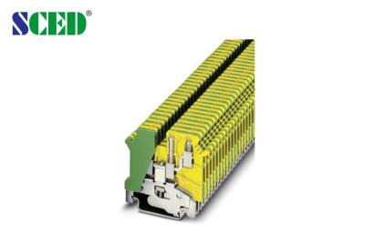 China AWG 30 - 12  2.5mm2  Width 5.2mm  Din Rail Ground Type Terminal Blocks for sale