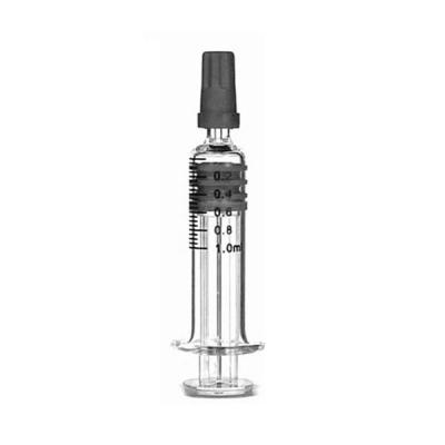 China Borosilicate Luer Silp Luer Lock Tip Syringe 1mL canabiss CBD Oil Glass Syringe for sale