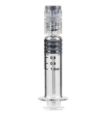 China Borosilicate Glass Luer Lock Oil Syringe 1mL Prefillable For  CBD Oil for sale