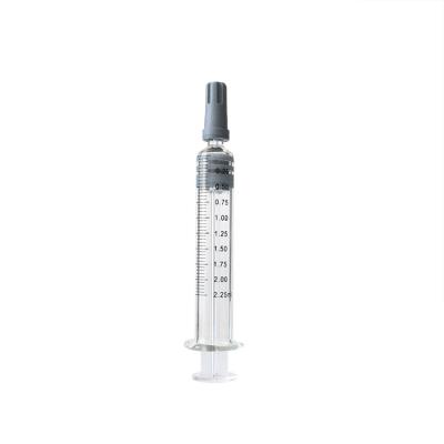 China Reusable Sterile Luer Lock Glass Syringe 2.25ml For canabiss CBD Oil for sale