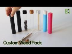 Glass Custom Weed Pack Tube Child Resistant Reusable With Screw Lid