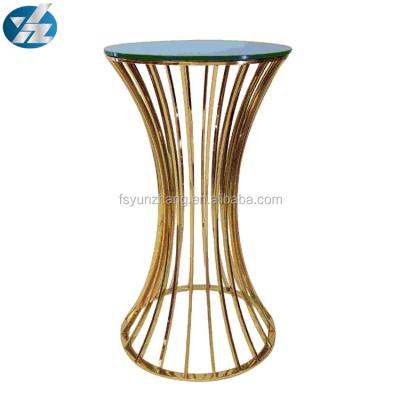 China Modern black tempered glass sizes stainless steel coffee table bar table for event for sale