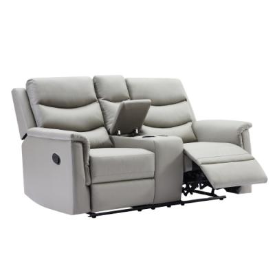 China Living room function loveseat recliner extendable modern leather leathaire sofa with filing console for sale