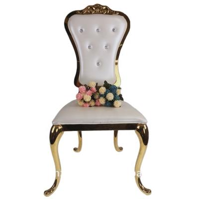 China Modern Classic Luxury Gold Wedding Dining Chairs With Round Back For Wedding Events for sale