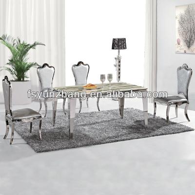 China Dining Tables and Chairs Sets Dining Tables and Chairs Sets Home Furniture Metal Marble or Stone Stainless Steel Antique 3 Years 3 Days for sale