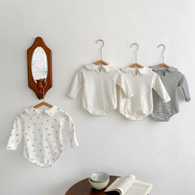 China 100% Cotton Autumn  Baby Doll Collar Long Sleeve Baby Rompers For Girls  Is Available In Many Colors Baby Romper Clothing for sale