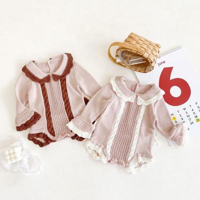 China Anti-Shrink Best Selling Autumn Toddler Clothe Baby Collar Long Sleeve Knitted Wool Conjoined  Kid Cloth for sale