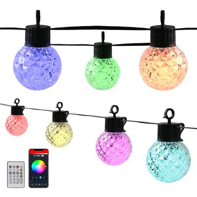 China Theme Park Led App Wifi String Lights Colorful Battery Solar Powered Solar Powered Remote Control Twinkle Lights For Garden Yard Wedding Party for sale