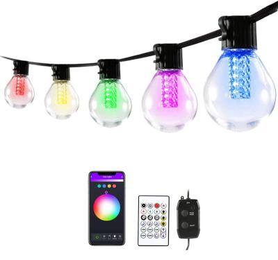 China Outdoor Waterproof Theme Park G40 RGB Music Sync Christmas Led String Light With 25 Bulbs 110v 220v for sale