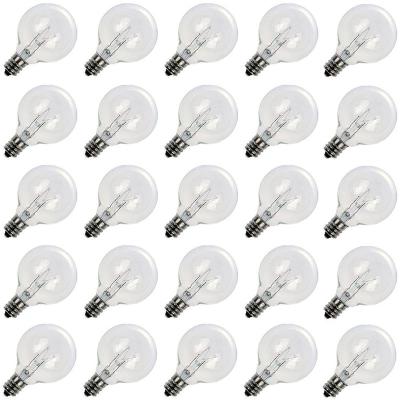 China Garden Pack 25 G40 Filament Tungsten String Lights Replacement Bulb E12 Screw Base for sale