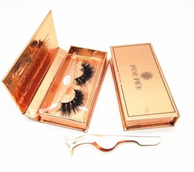 China Natural Soft Hotsale Rose Gold False Eyelash Box For 3D Mink Lash for sale