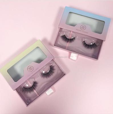 China Recycled Materials Custom Logo Printing False Eyelash Packaging Box With Round Window for sale