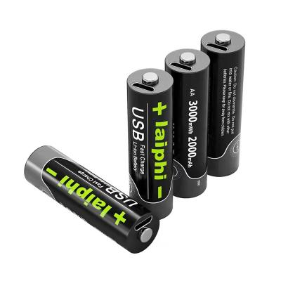 China Amazon Type-c left hot seller 1.5v 1100mwh aa/aaa with usb charger type-c lithium aa size battery 740mah rechargeable battery cell in stock for sale