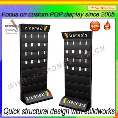 China Slatwall mobile phone accessory display Floor POS Accessories Slatwall Display Stand for sale