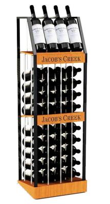 China Custom Steel And Wood Wine Rack Display Stands With Excellent Slot Cut Wooden Display Rack for sale