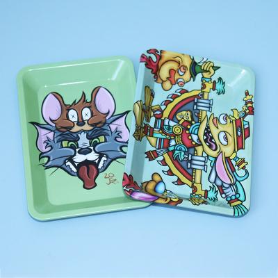 China Eco-friendly Custom Wholesale Metal Rolling Tray Mixing Case Rolling Tray Bulk Package for sale