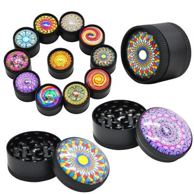 China Eco-Freindly Colorful Holographic 3D Grinder 40mm 50mm 63mm 3 Layers Plastic Grinder 3D Tobacco Smoking Stickers Accessories for sale