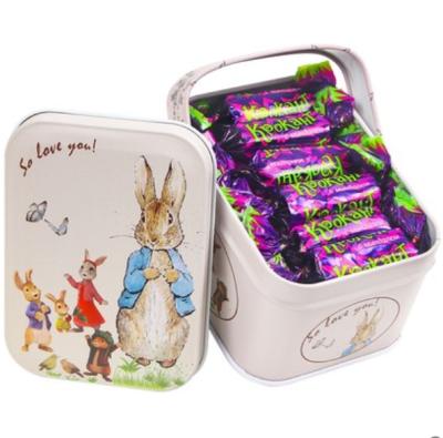 China Food Grade HOT! Customize Kids Gift Tin Boxes For Santa Christmas Luxury Individual Candy Chocolate Packaging With Handle for sale