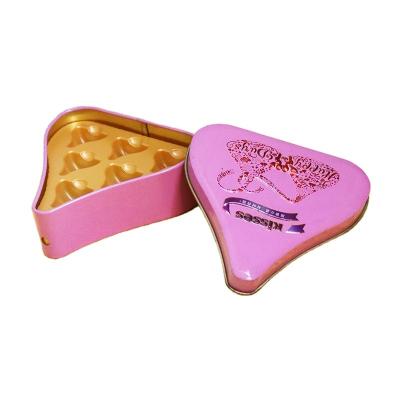 China Food Grade HOT! Heart Shape Cookies Chocolate Tins Tins Box Candy With Mousse Insert for sale