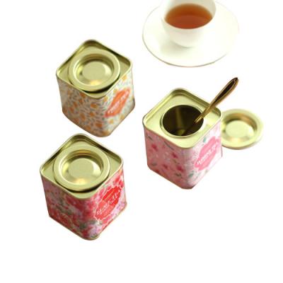 China Eco-Freindly HOT! Customized Design Mini Pry Cover Lid Square Sugar Coffee Tea Tin Canister Soft Airtight Set Tea Box Canisters for sale