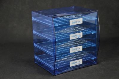 China Blue Jewellery Display Drawer Acrylic Storage Trays Bracelet Rack Transparent for sale