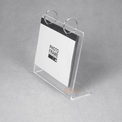 China A5 Plastic Custom Picture Frames Acrylic Desk Calendar Stand L Shaped for sale