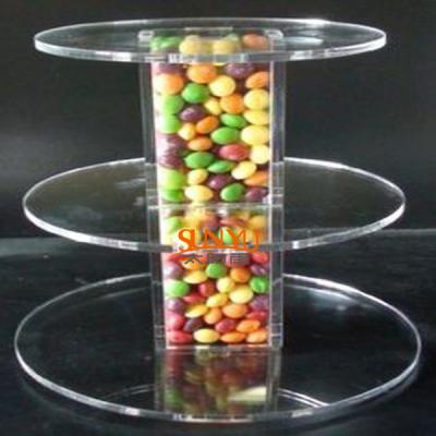 China Unique Candy Acrylic Clear Food Display Stands 300pcs Tower Tube for sale